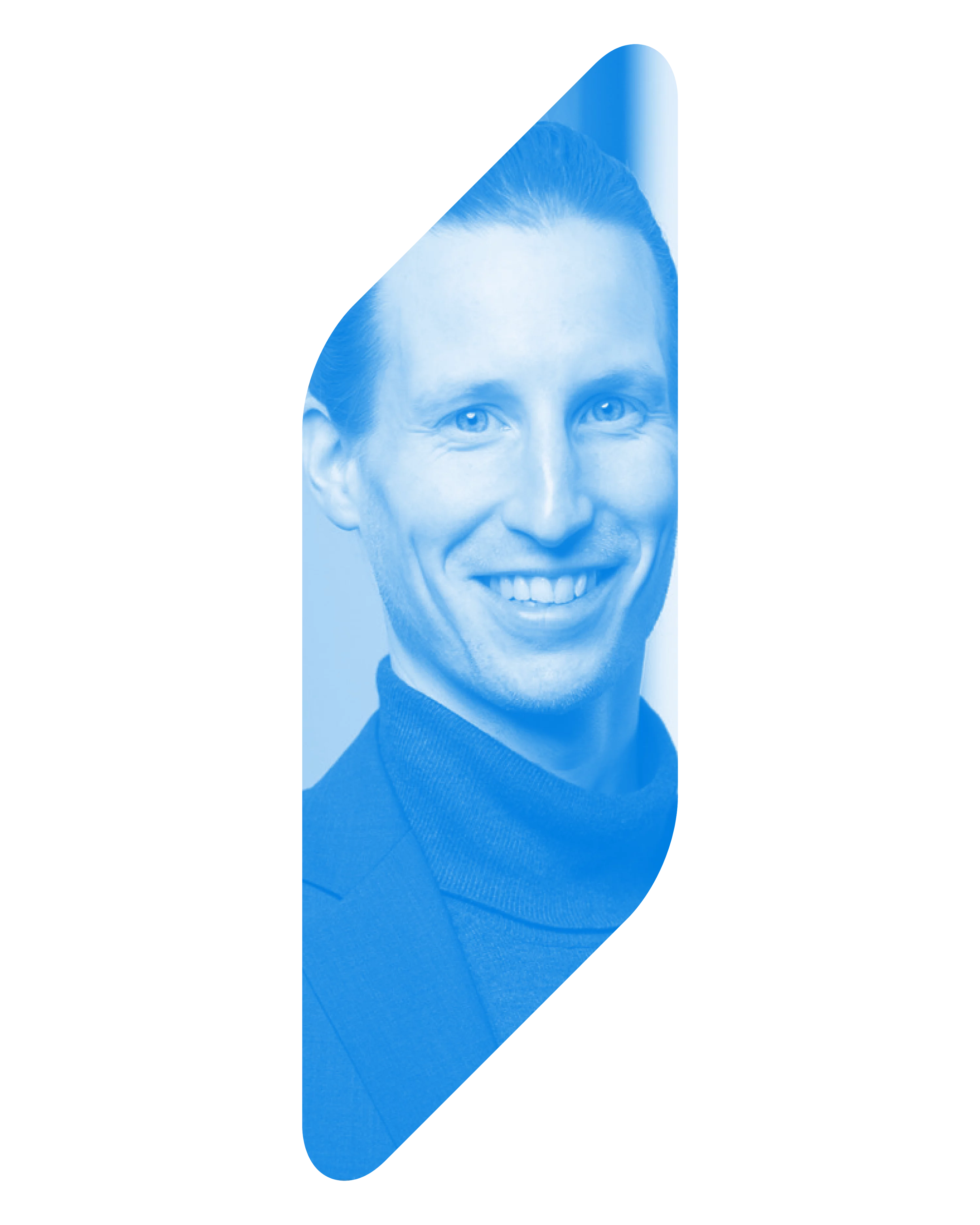 Blau getöntes Portrait des Thyssengas-Ansprechpartners für das Deutschlandstipendium und den Dialog mit Hochschulen.