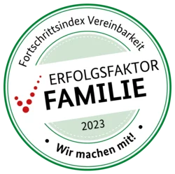 Siegel „Erfolgsfaktor Familie“ 2023 als Auszeichnung für die Vereinbarkeit von Beruf und Familie bei Thyssengas.