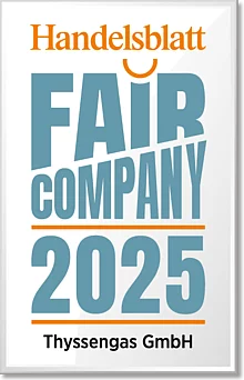 Siegel „Fair Company 2024“ des Handelsblatts als Auszeichnung für faire Arbeitsbedingungen bei Thyssengas.